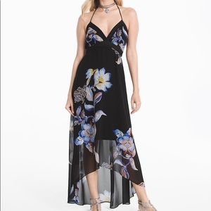 White House Black Market halter floral maxi dress